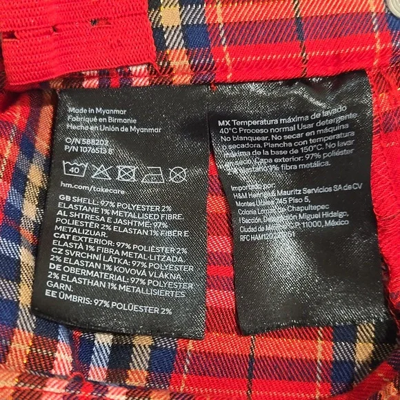 H &M GIRLS Red Plaid Pleated Skirt!!! (RED, GOLD, BLUE, BLACK & WHITE) - Picture 5 of 6